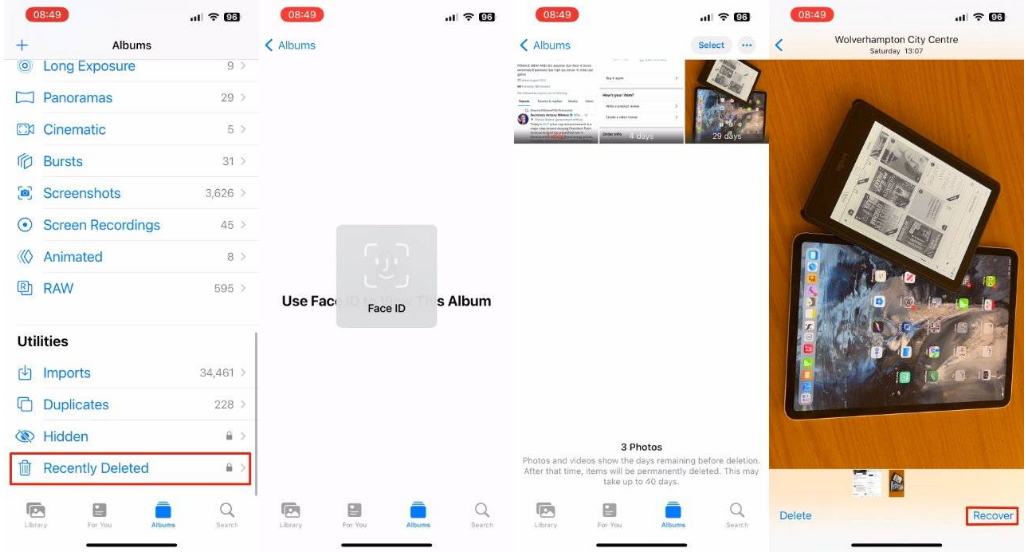 尉氏苹果14维修分享 iPhone14 上恢复已删除的照片 